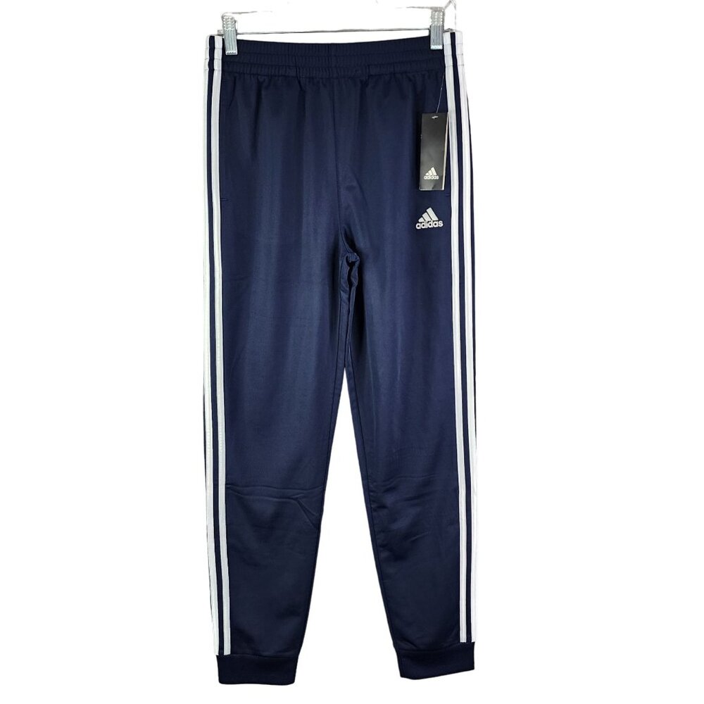 Boys Navy Blue Adidas Regular Fit Track Pants Size L (14/16)